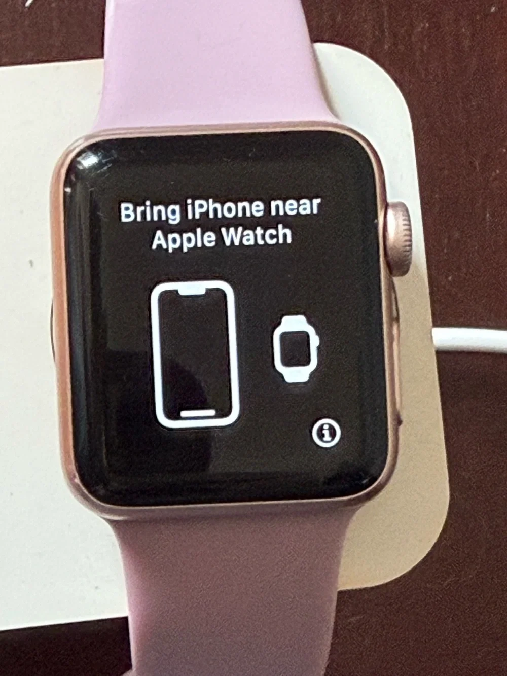 Apple Pink Silicone Smartwatch with Rose Gold Case